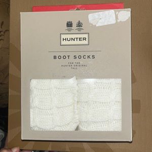 Hunter TALL boot socks white SZ M NWT LAST PAIR